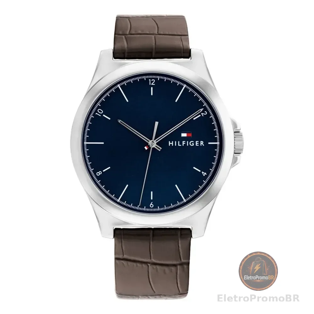 Relógio Tommy Hilfiger Masculino Couro Marrom 1710549 Marrom Azul