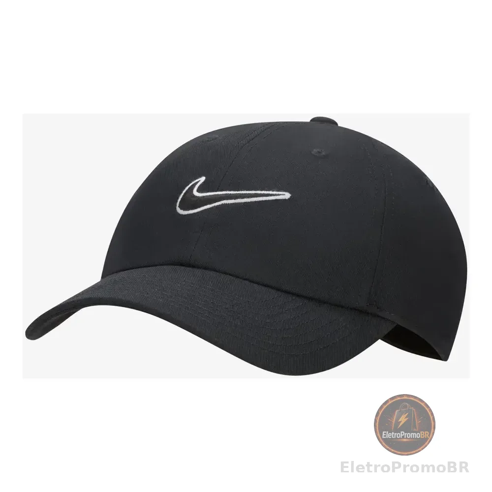 Boné Nike Club Swoosh Unissex Cor Preto Tamanho M/g M/l Liso