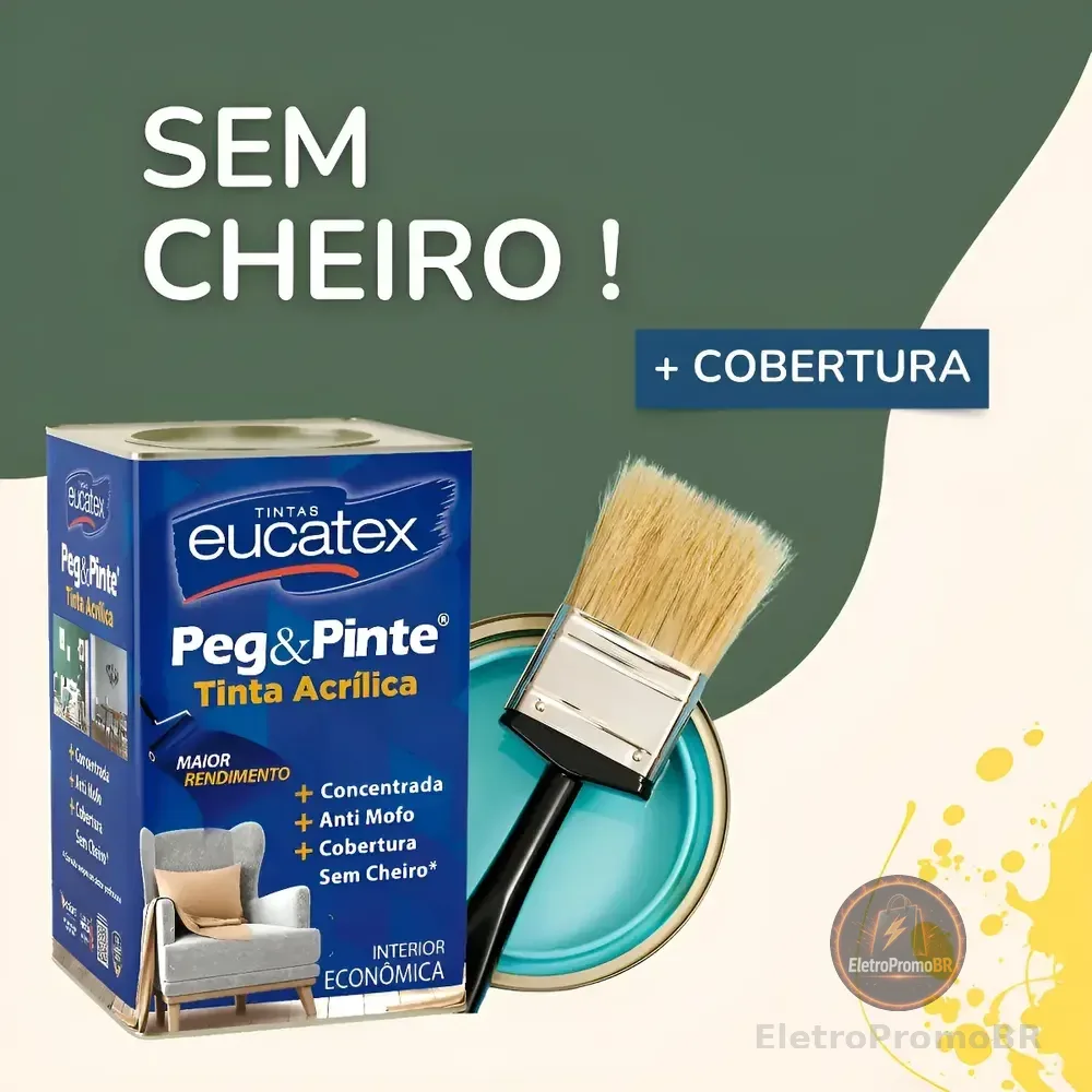 Tinta Peg & Pinte Antimofo Sem Cheiro Cores 1 8 L Eucatex Acabamento Fosco Cor Gelo Br Gelo