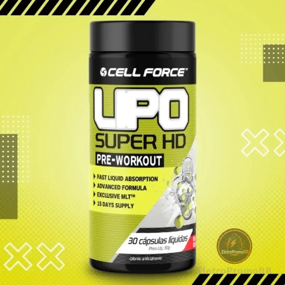 Pré Treino Nutricional Cell Force Lipo Super Hd 30 Cápsulas Cafeína
