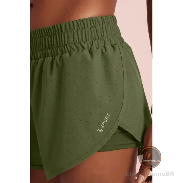 Shorts Duplo Running Corrida Fitness