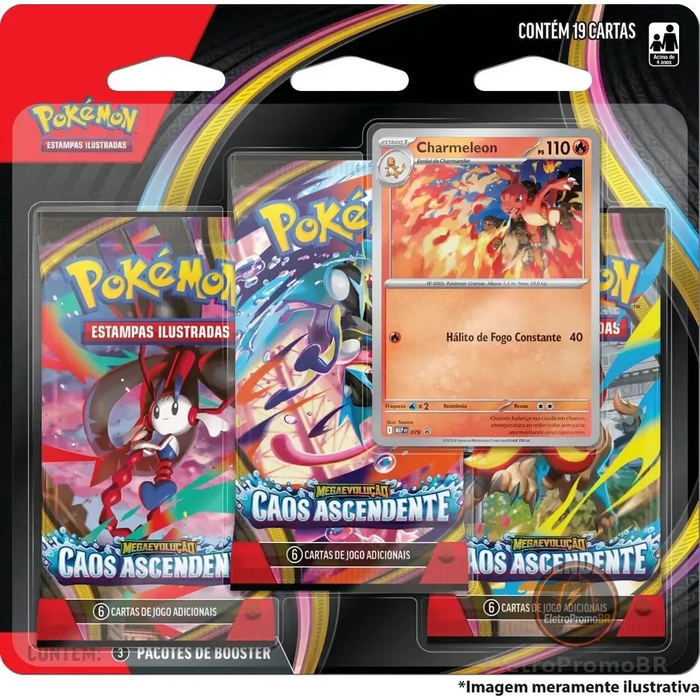 Blister Triplo Pokémon Copag 19 Cartas 3 Mazos Pokémon Estampas Ilustradas Português