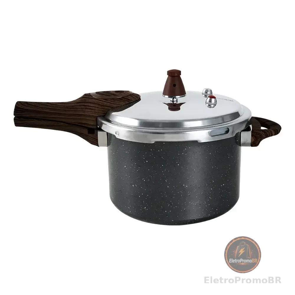 Panela De Pressão Brinox Ceramic Life Granito 4,2l Indução Granito