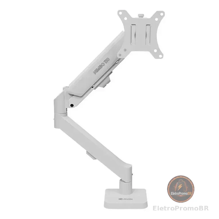 Suporte Articulado Para Monitor 13 A 32 Pistão A Gás Ajustável Zinnia Nimbo 110 Branco