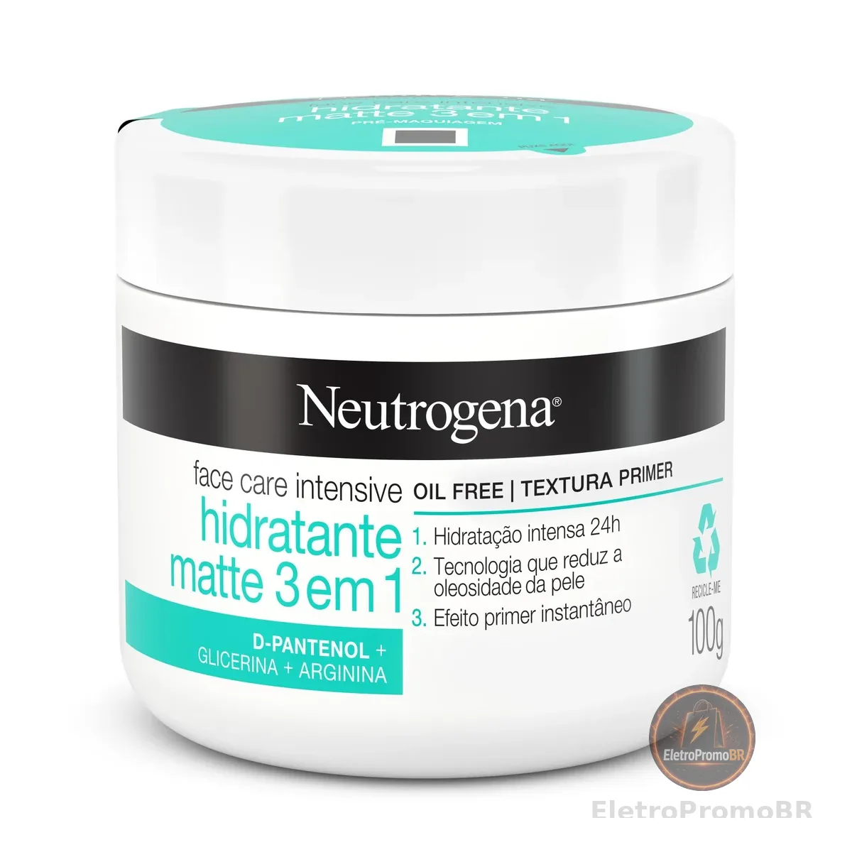 Neutrogena Hidratante Facial Matte 3 em 1 Face Care Intensive, 100g