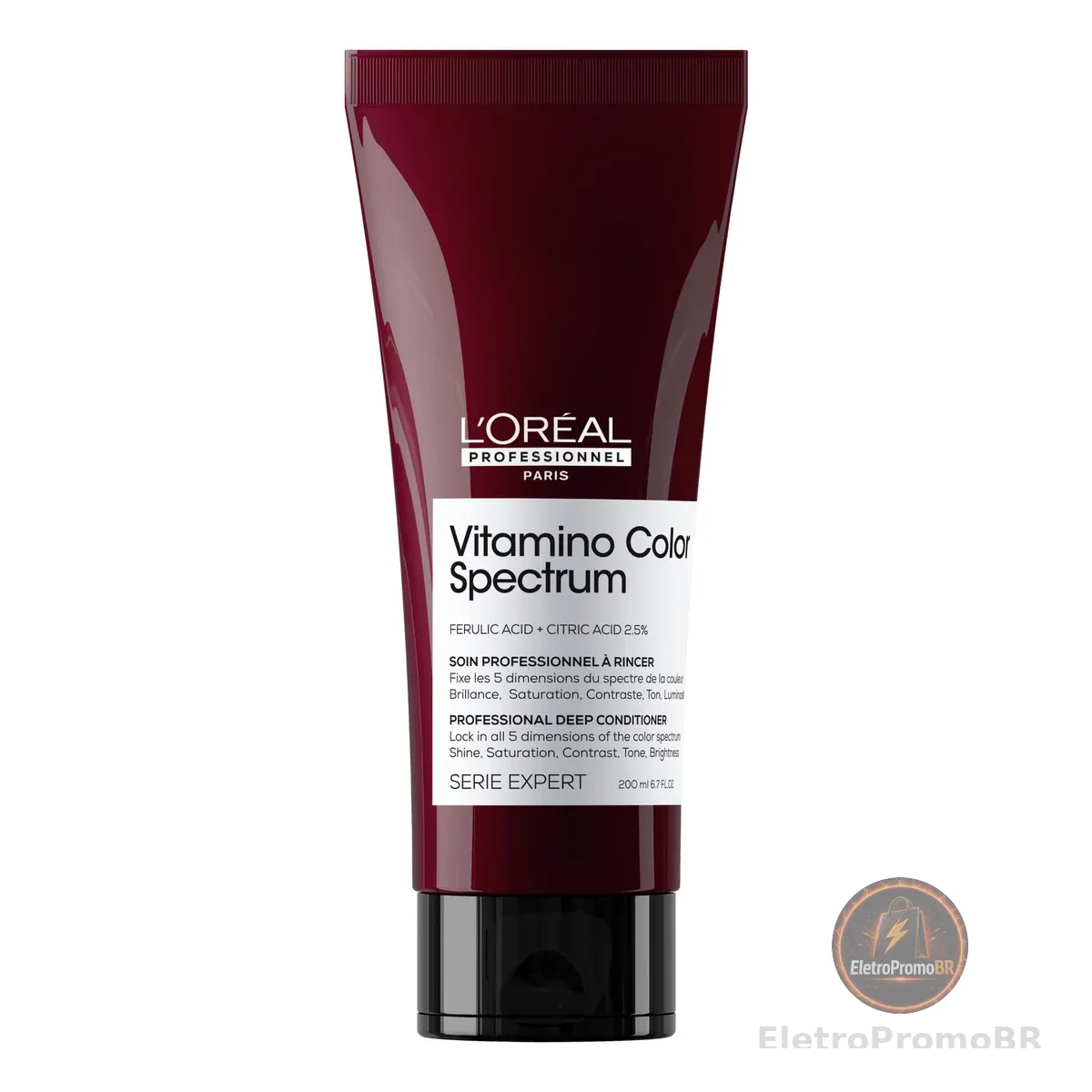 L'Oréal Professionnel, Condicionador Profissional Profundo, Vitamino Color Spectrum, para cabelos coloridos, cabelos macios, suaves & fortes, brilho espelhado ultra intenso, 200ml