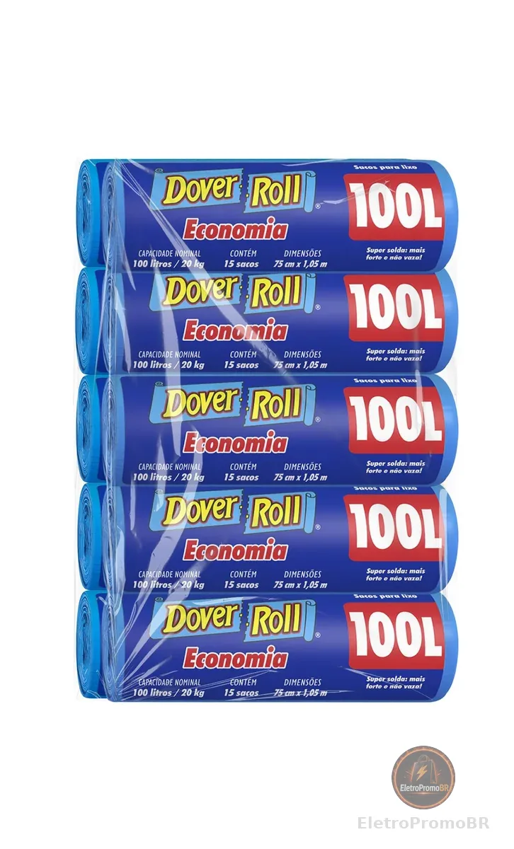 DOVER ROLL ECONOMIA AZUL 3X 100-100 LITROS - PACOTE COM 10 UNDS