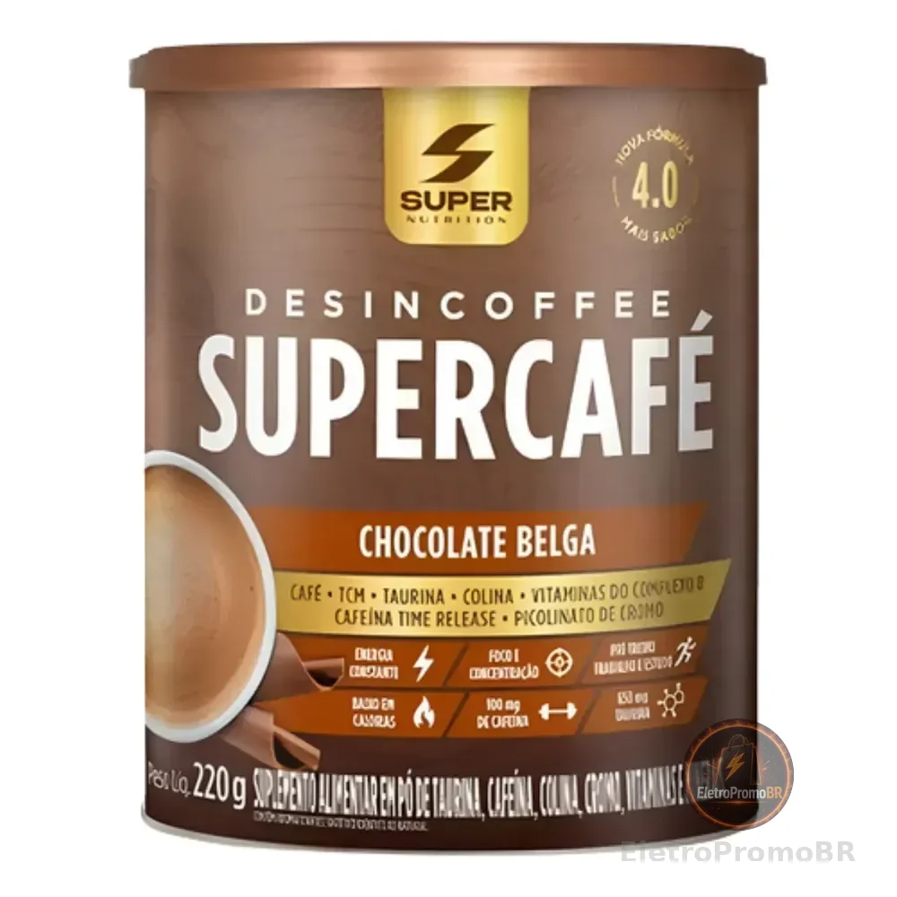 Supercafé Desincoffee Termogênico Desinchá Sabores 220g Chocolate Belga