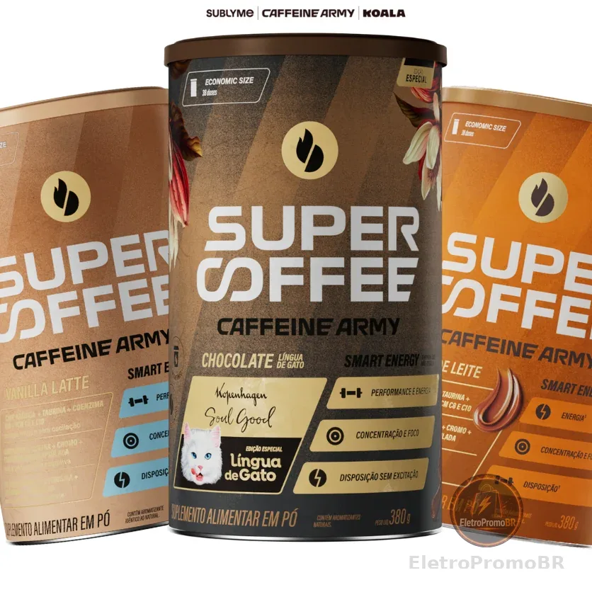 SuperCoffee (380g) - Todos os Sabores - Economic Size - Energia e Foco para o Seu Dia Mais Produtivo - Caffeine Army