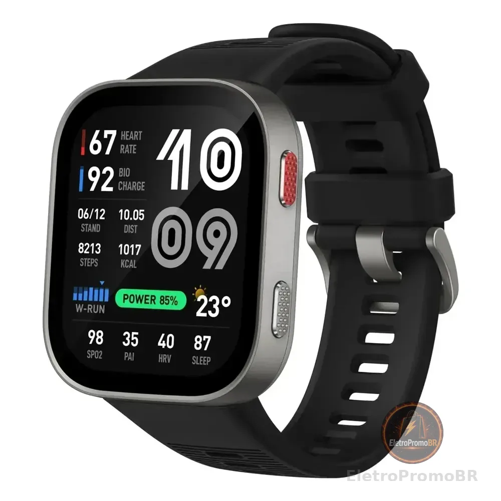 Relógio Amazfit Bip Max Smartwatch Gps Prateado Preto Prateado Preto