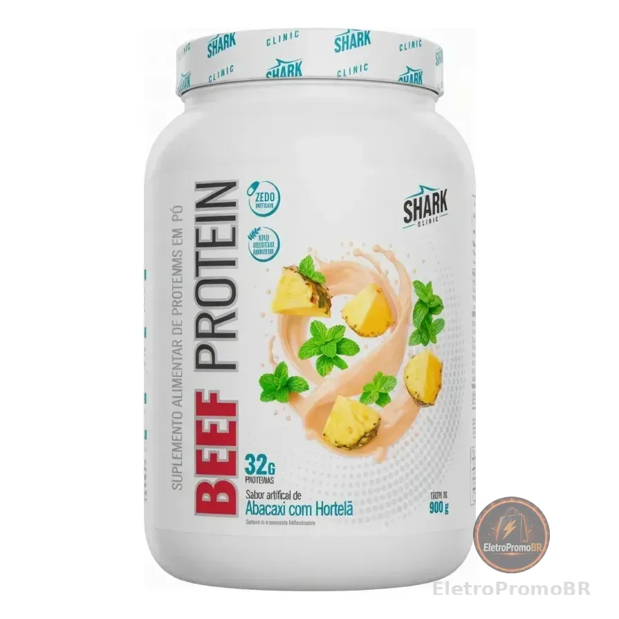 Whey Beef Protein 900g Shark Pro Abacaxi C/ Hortelã Zero Lac Abacaxi Com Hortelã