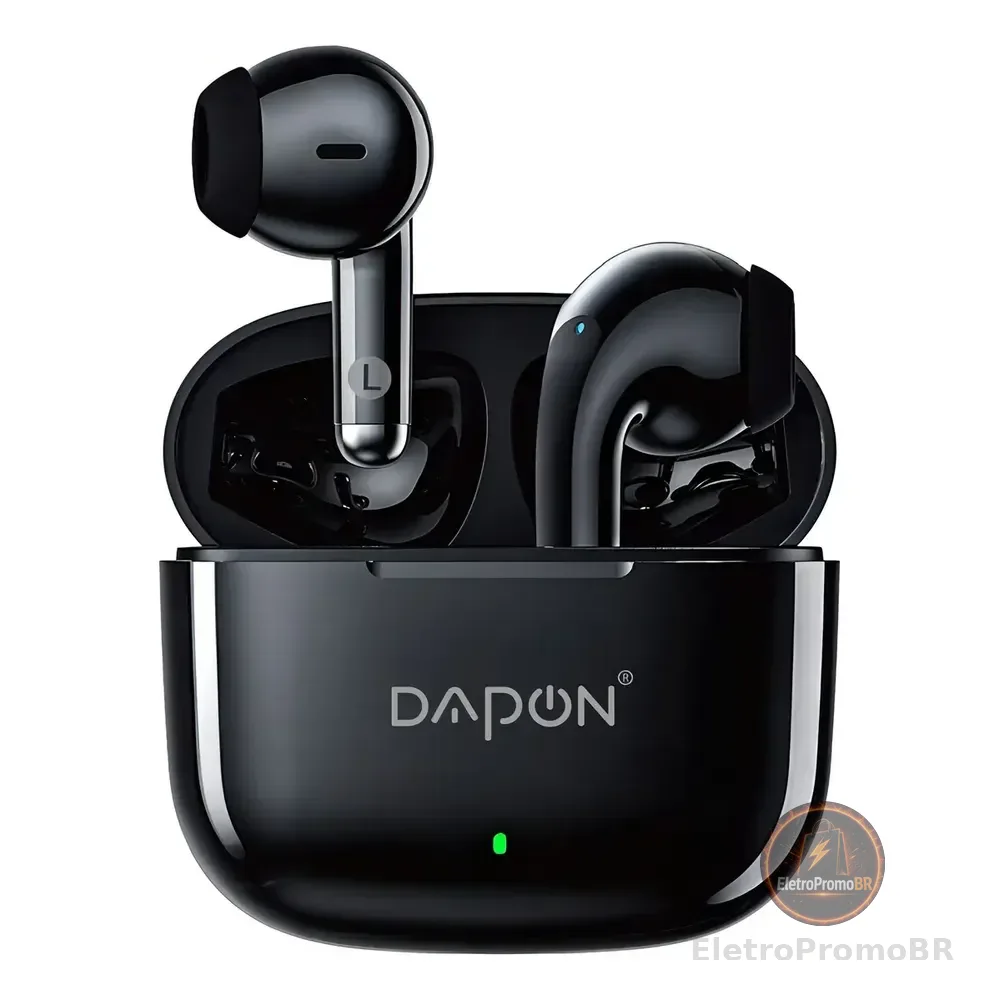 Fone De Ouvido Bluetooth Tws Dapon F25 Touch Sem Fio Com Microfone Cor Preto
