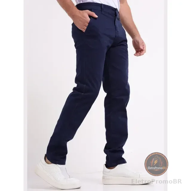 Calça Sarja Masculina Alfaiataria Social Sport Fino Slim