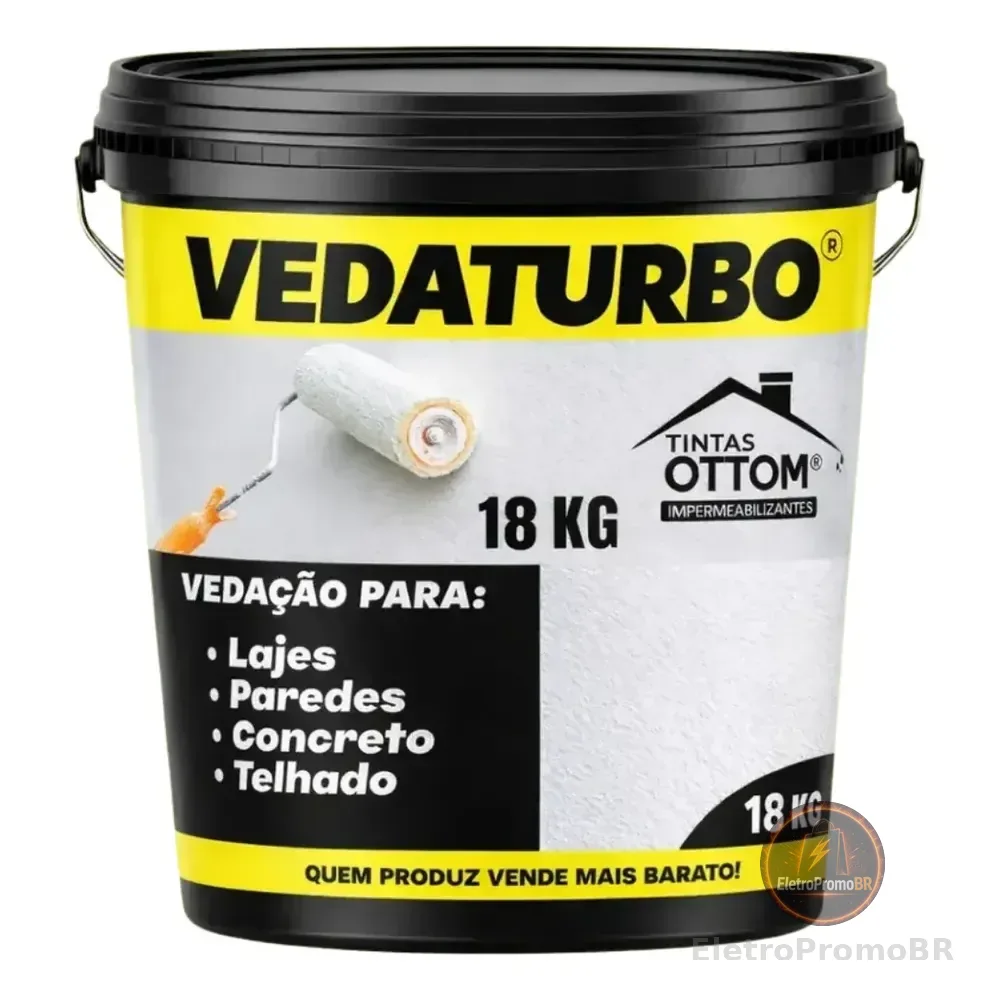 Tinta Emborrachada Vedaturbo Impermeável Cinza Fosco