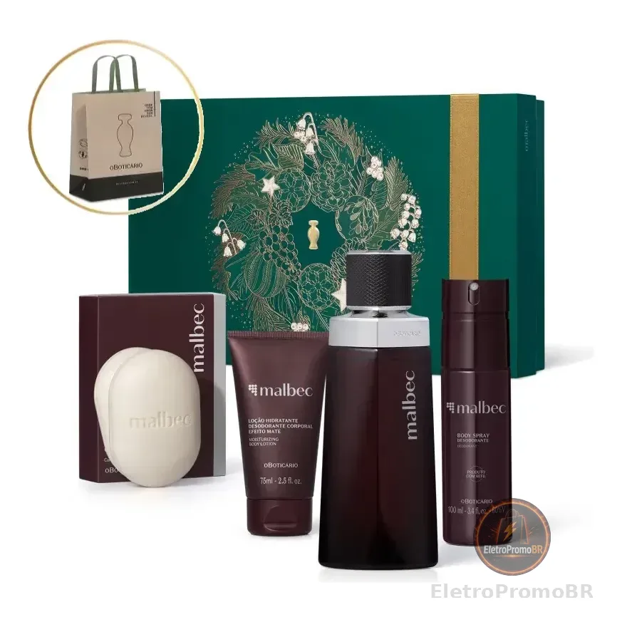 Malbec Kit Presente Premium (4 Itens) O Boticário