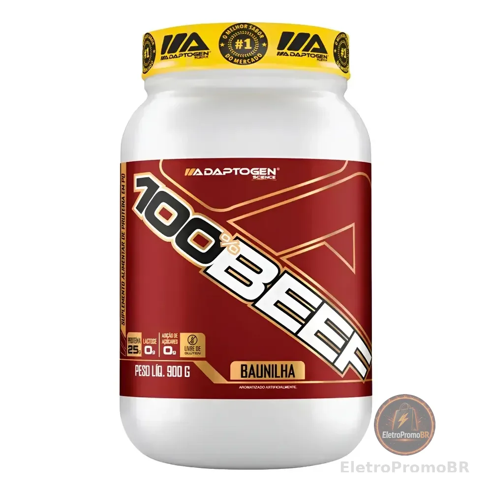 Beef Protein #1 Proteina Bovina Adaptogen Science Pote 900g Baunilha