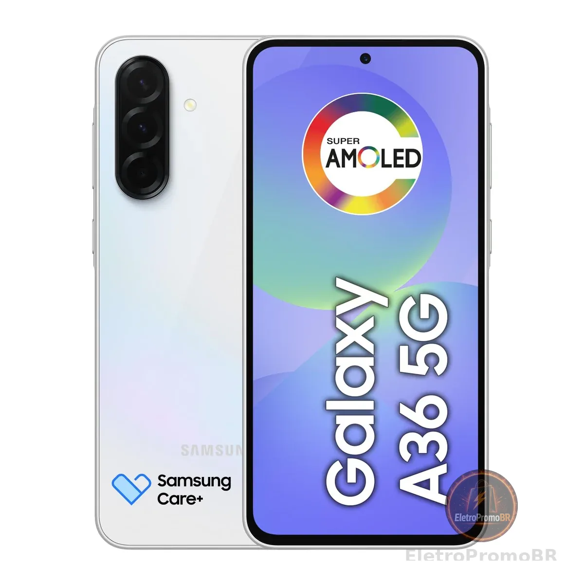 Celular Samsung Galaxy A36 5G 128GB, 6GB RAM, Câmera 50MP, IP67, Super AMOLED 6.7", Recursos AI, Branco