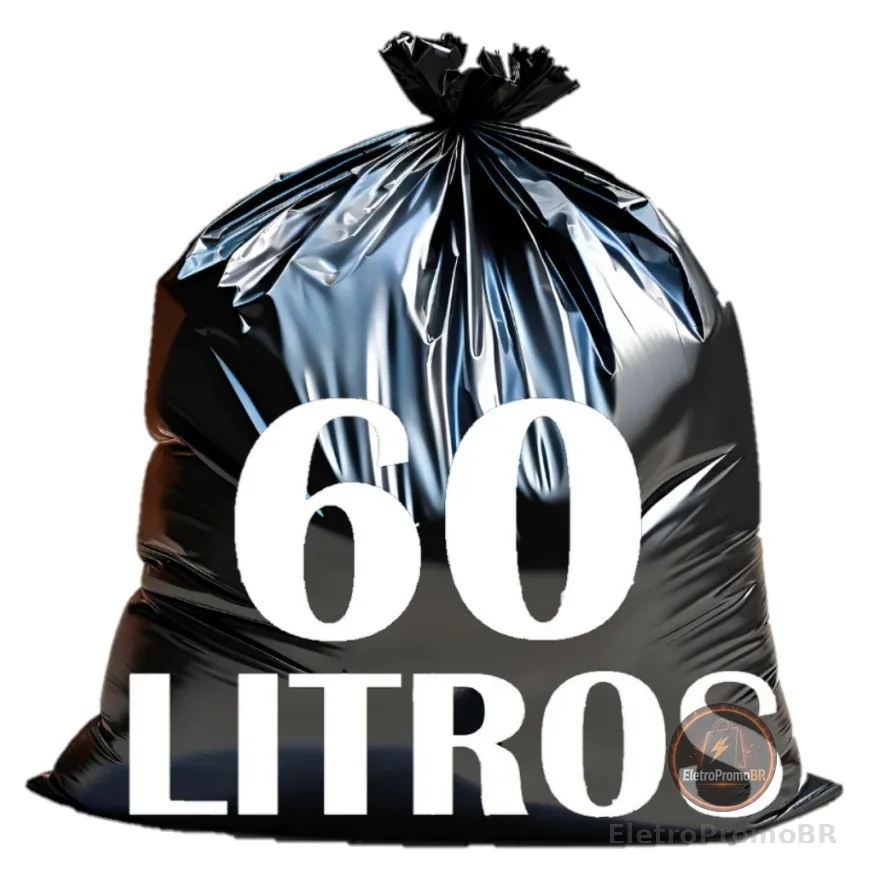 Saco de lixo 60 Litros com 100 ou 50 unidades preto direto da fábrica