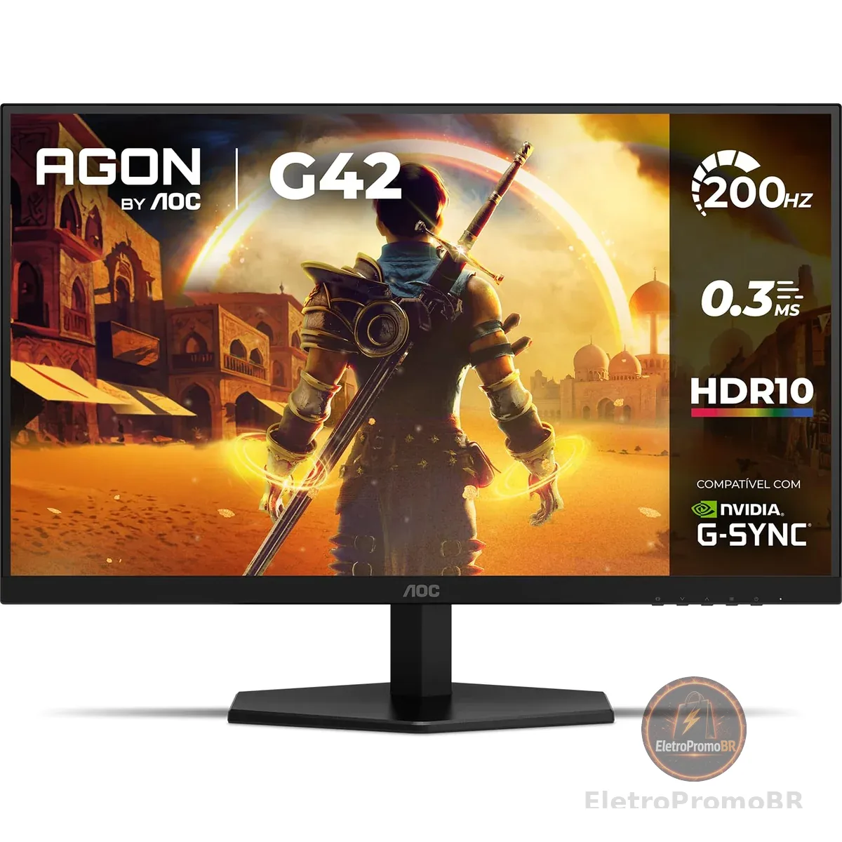 Monitor Gamer AOC AGON G42 27" 200Hz 0,3ms IPS HDR10 NVIDIA G-Sync 27G42HE