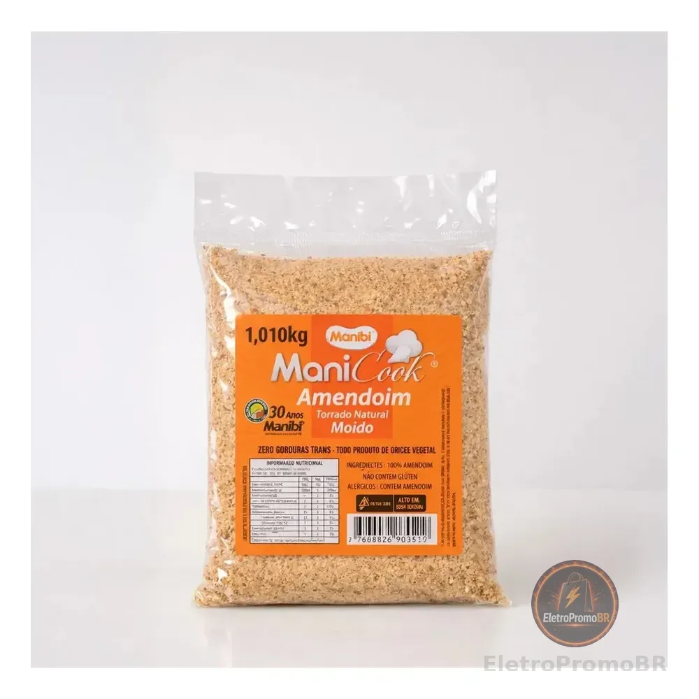Farinha De Amendoim Torrado Moído Natural - Manicook - 1kg