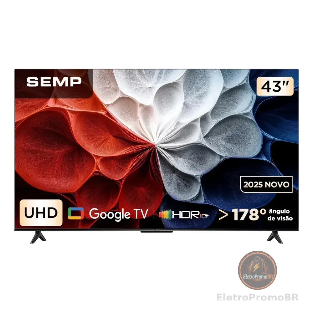 Smart Tv 43'' Semp 43s62 Led Hva Google Tv Hdr Uhd 4k Hdmi