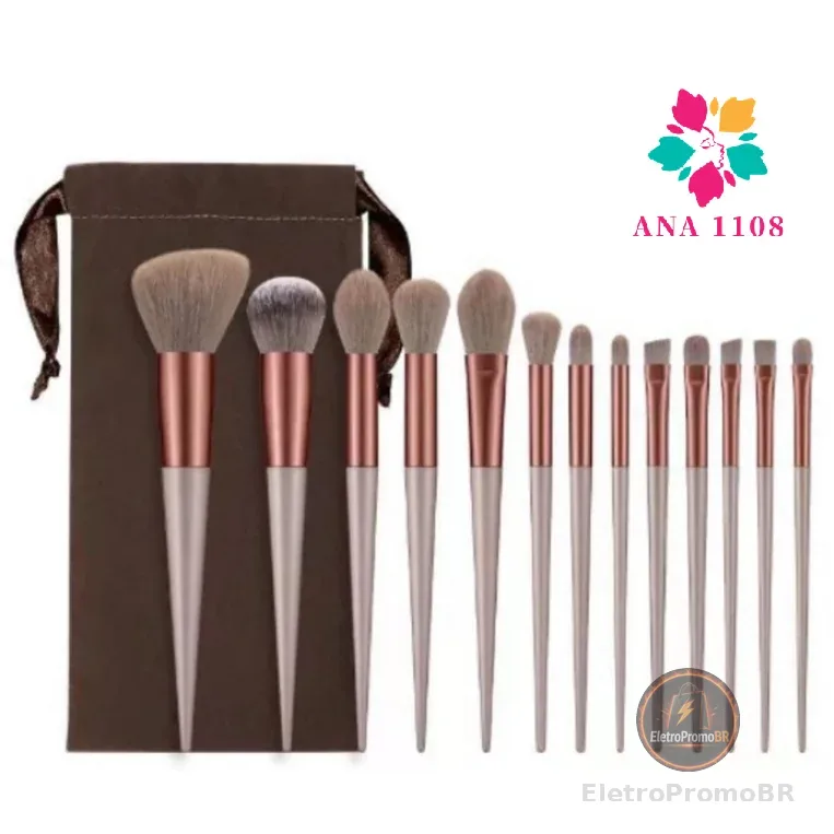 ANA1108 Conjunto com 13 unidades Pincéis De Maquiagem Contorno Kabuki Profissional