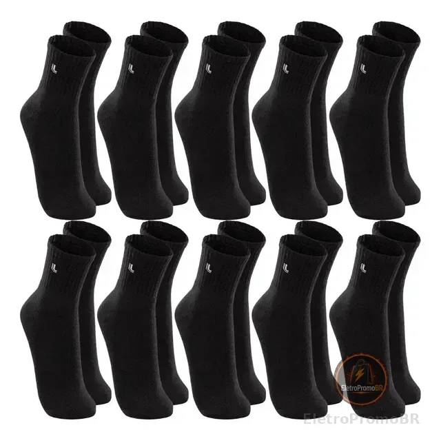 Kit 10 Pares Meia Lupo Original Masculina Cano Médio Algodão