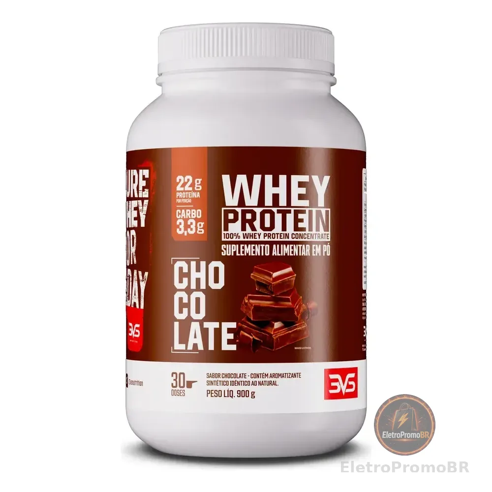 100% Whey Protein Concentrado 900g 3vs Nutrition Sabor Chocolate