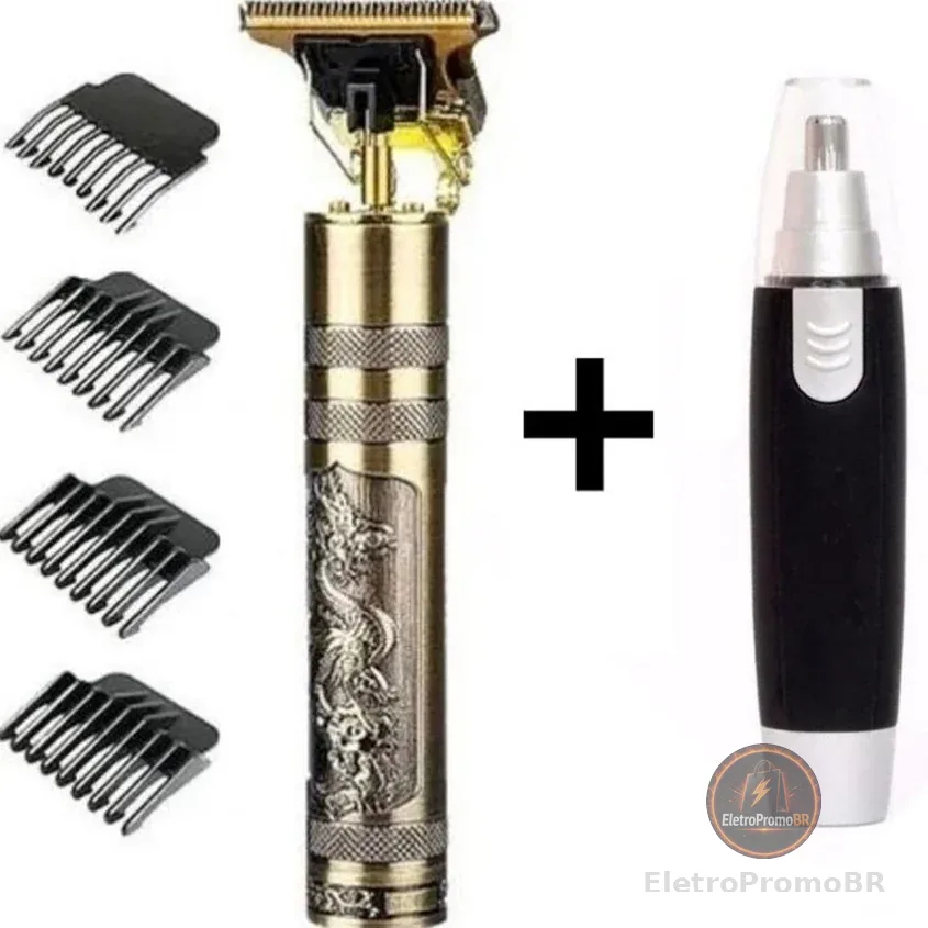 KIT cuidados masculinos - Barbeador e aparador de pelos Maquina cortar cabelo dragão