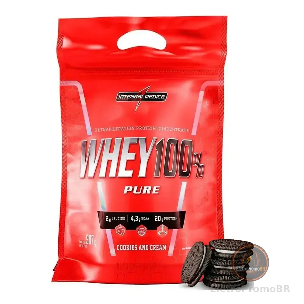 Sachet Whey 2w Integralmédica Isolado E Concentrado 100% 907g Sabor Cookies Em Po Biscoitos