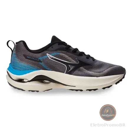 Tênis Esportivo Masculino Wave Vitality 7 Mizuno Chumbo/turquesa Lisa 41 Br