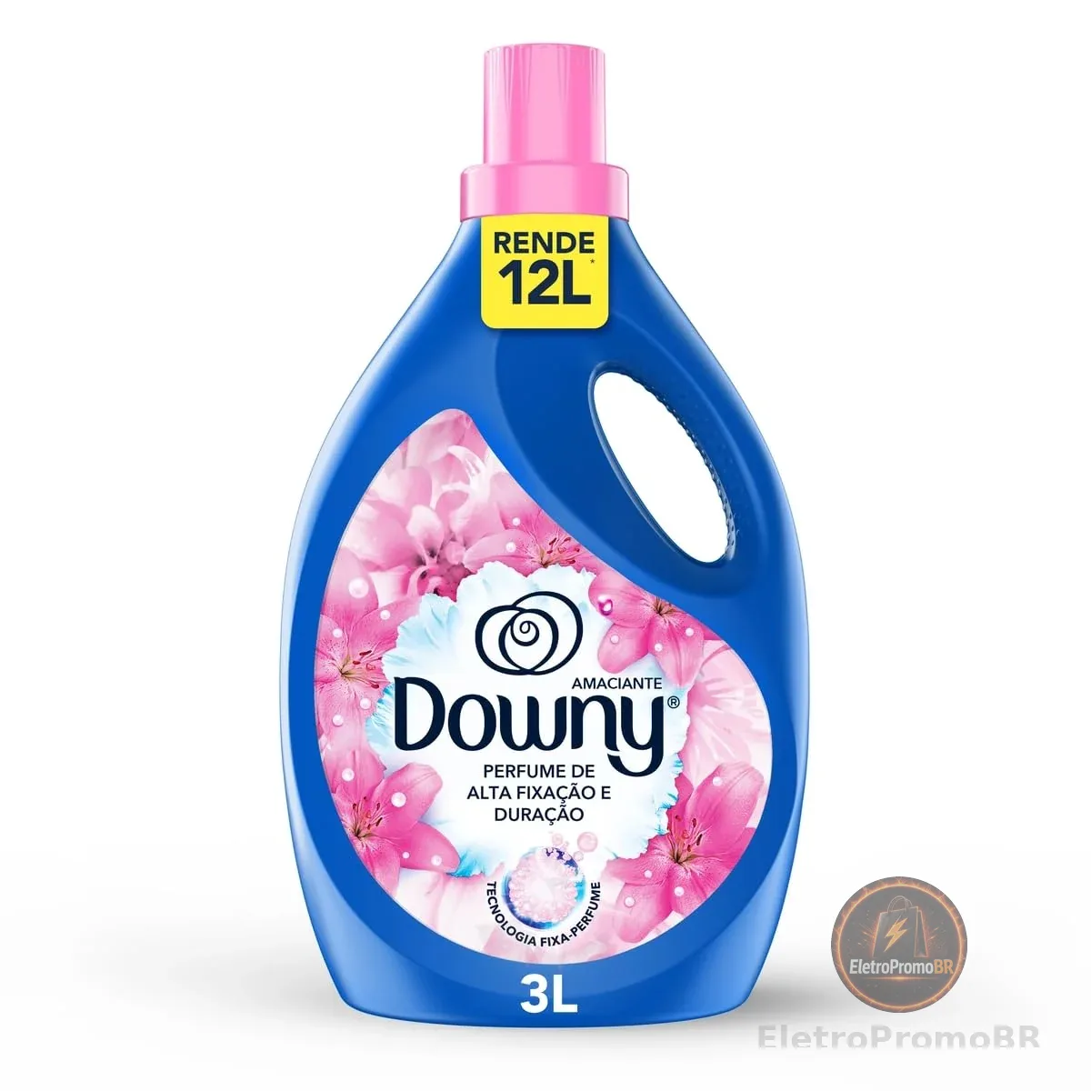 Downy Amaciante Concentrado Frescor Da Primavera 3L, Rende 12L, Perfume com Notas de Flores e Baunilha