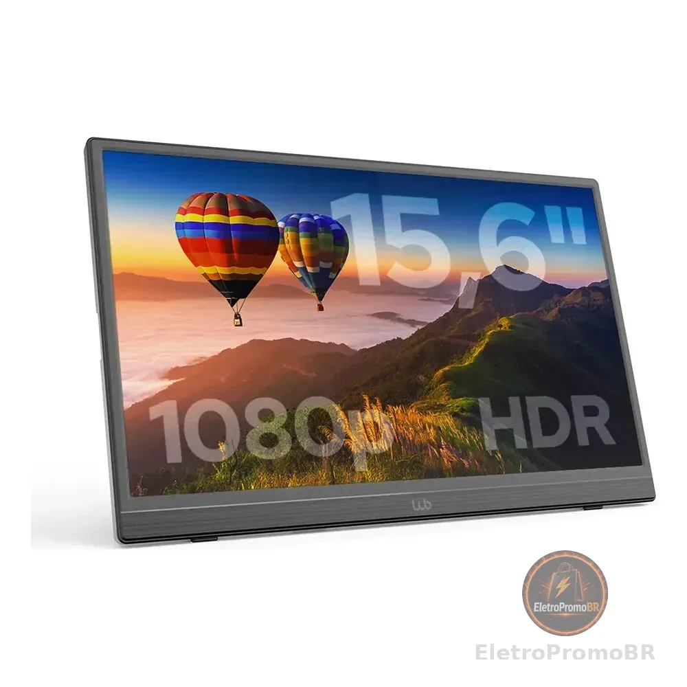 Wb Monitor Portátil 15,6 Com Tela Ips E Full Hd 1920x1080p Wbmp01bk Preto 127/220v