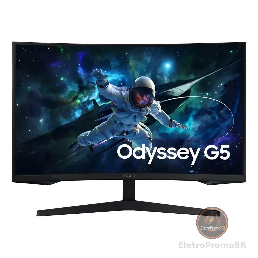 Monitor Gamer Samsung Odyssey G5 32 Curvo 165hz 1ms Bivolt Preto