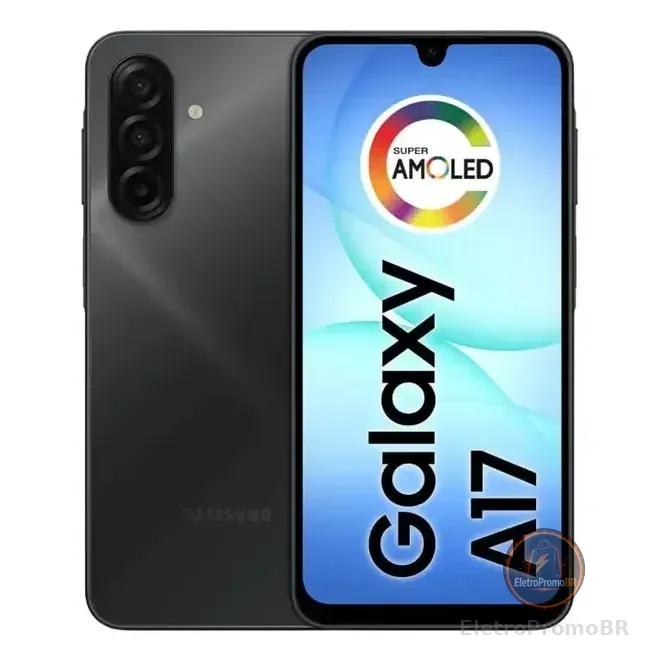 Celular Samsung Galaxy A17 Com Ia, 256gb, 8gb Ram, Câm De 50mp, Tela De 6.7 , Nfc, Ip54 - Preto 4g