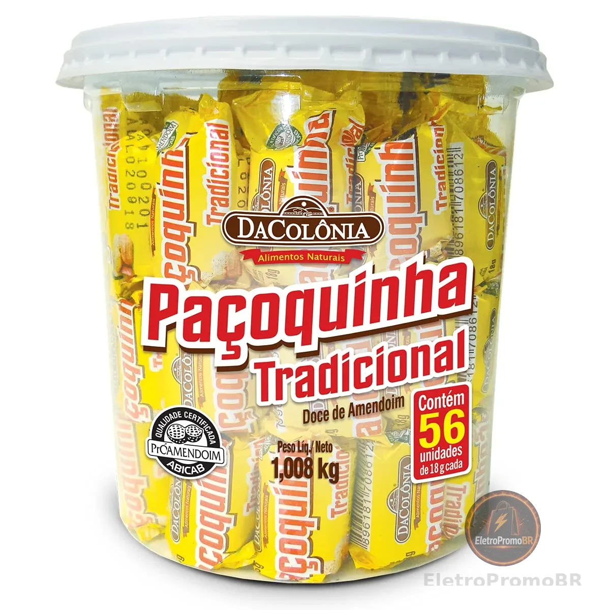 Da Colonia Dacolonia - Paçoca Rolha Tradicional Balde 56 Unidades