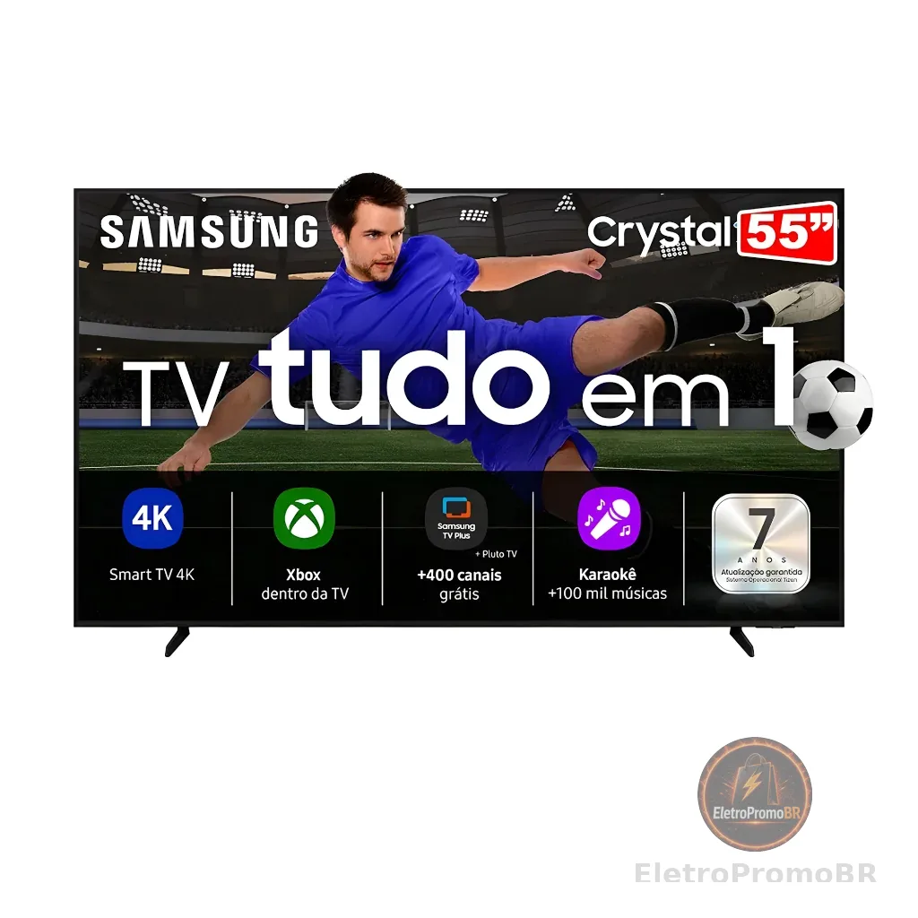 Smart Tv Samsung 55" Crystal LED UHD 4k Tizen HDR 130W
