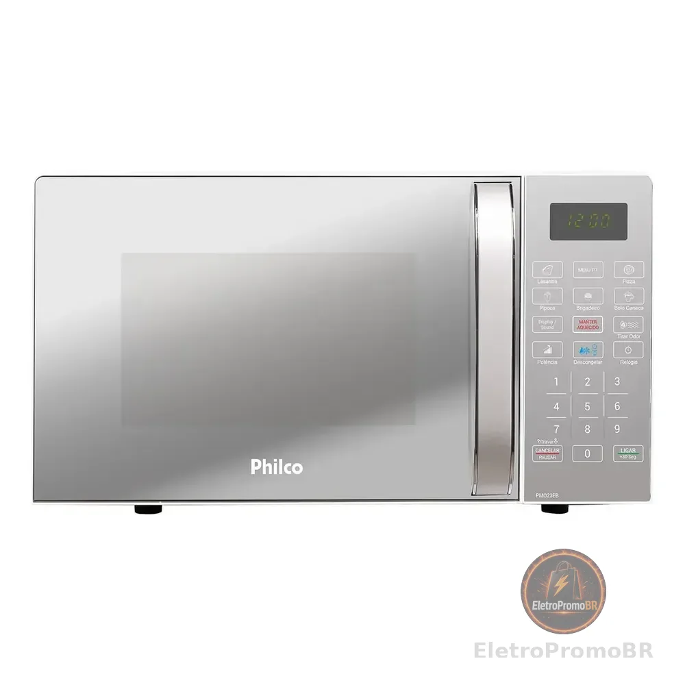 Micro-ondas Philco Pmo23eb Limpa Fácil 20 Litros Potência De 1100w Cor Branco 220v