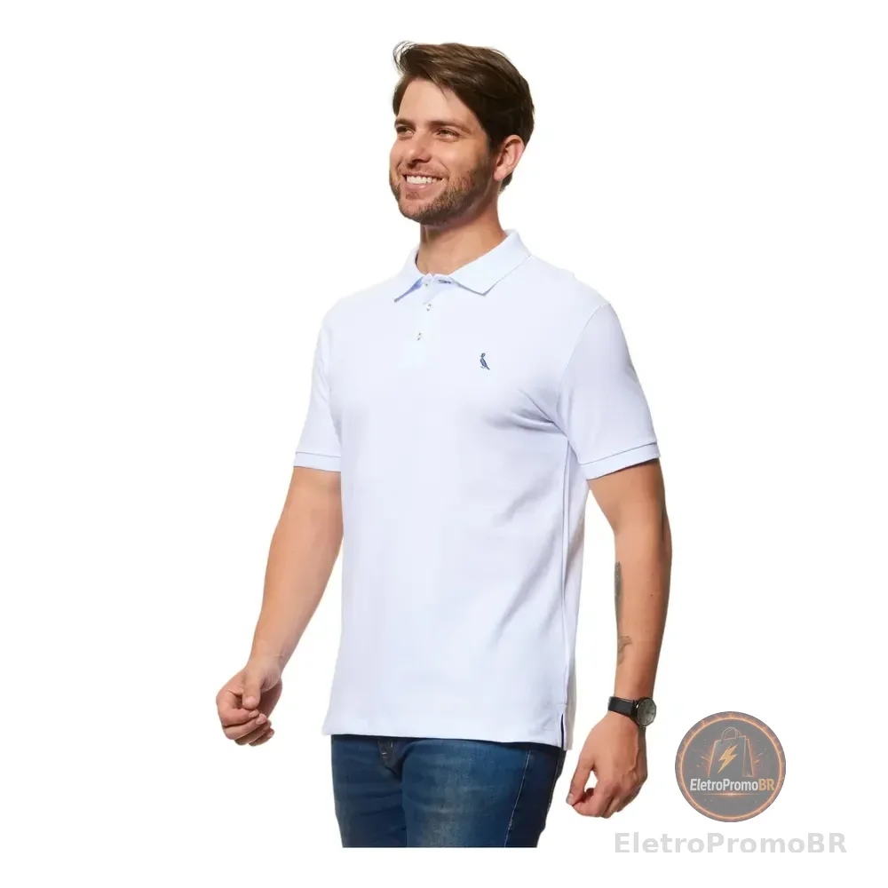 Camisa Polo Piquet Básica Masculino Adulto Algodão Reserva Branco N/a M Lisa