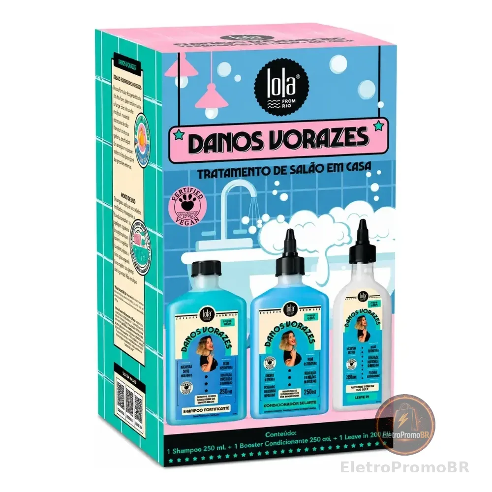 Kit Novo Lola Danos Vorazes Sh 250ml + Booster 250ml + Leave