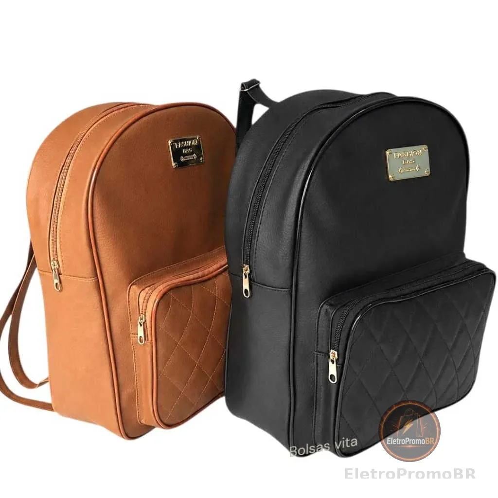 Mochila feminina Impermeável Luxo Couro Sintetico Grande, Moderna, Faculdade/Trabalho 2026