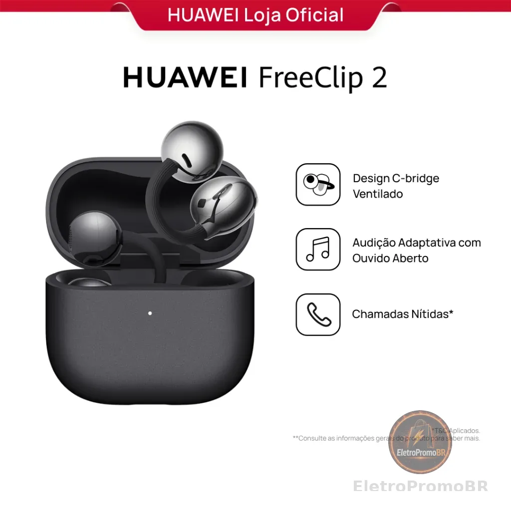 HUAWEI FreeClip 2 | Fone de Ouvido Bluetooth Sem Fio | Design em C | Chamadas Nítida