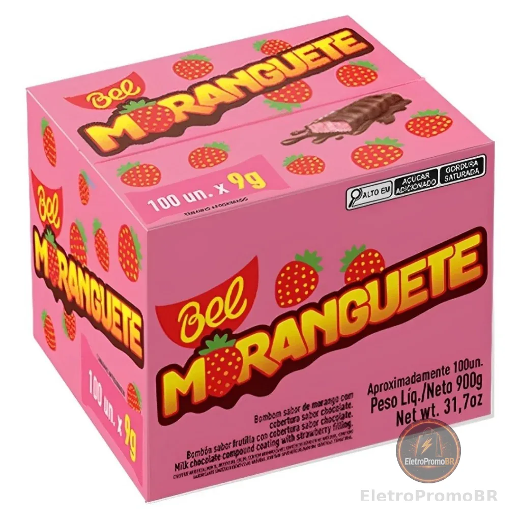 Chocolate Moranguete Caixa C/100 Unidades 9gr Bel