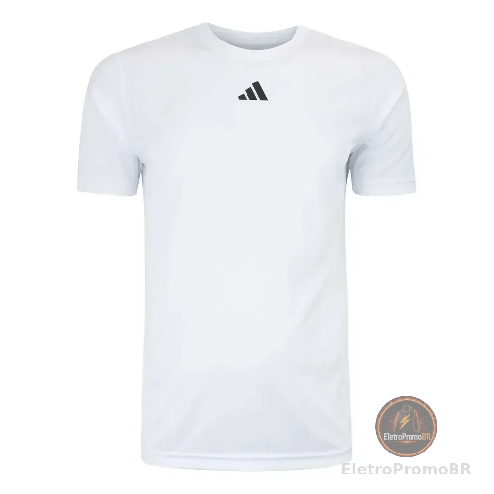 Camiseta Masculino adidas Manga Curta Treino Básica Branco G