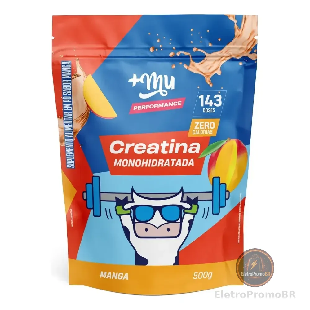 Creatina Refil 500g Performance 100% Pura Sabor Manga +mu