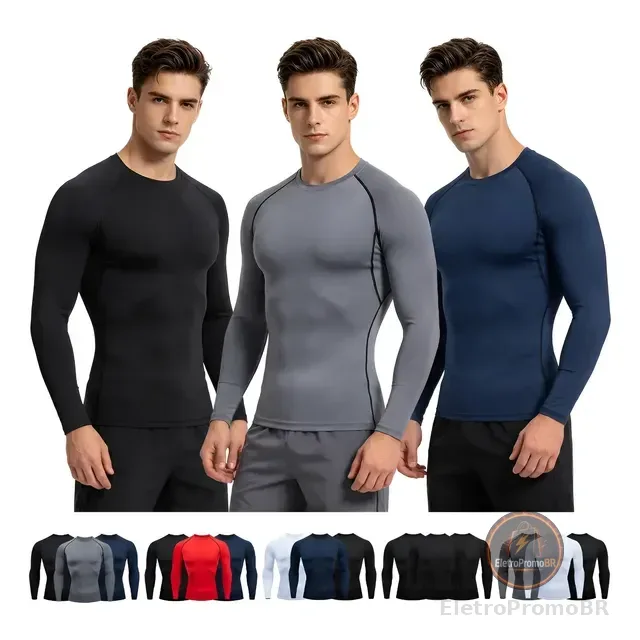 Kit 3 Camisetas Térmicas Masculina Térmica Proteção Solauv50
