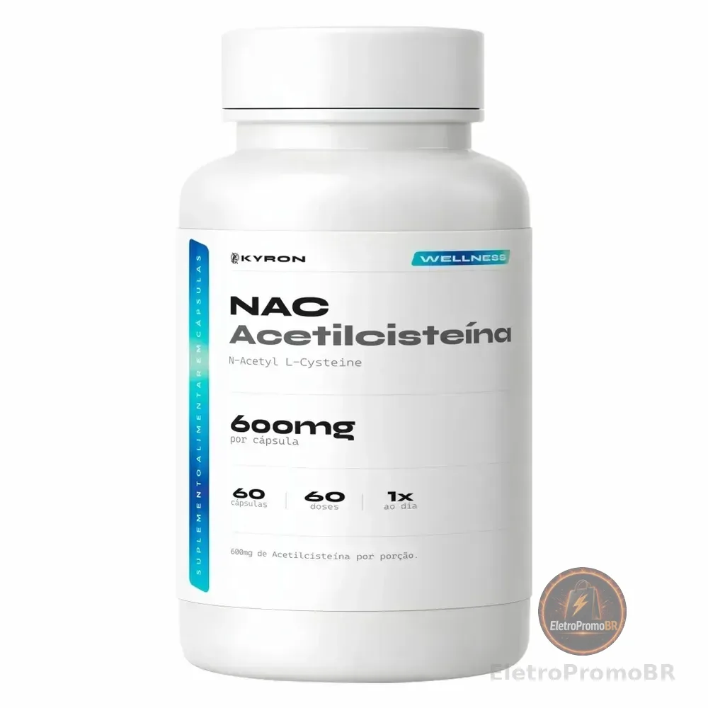 N-acetil L-cisteína Nac 600mg Precursor Glutationa 60 Cápsulas Sem Sabor