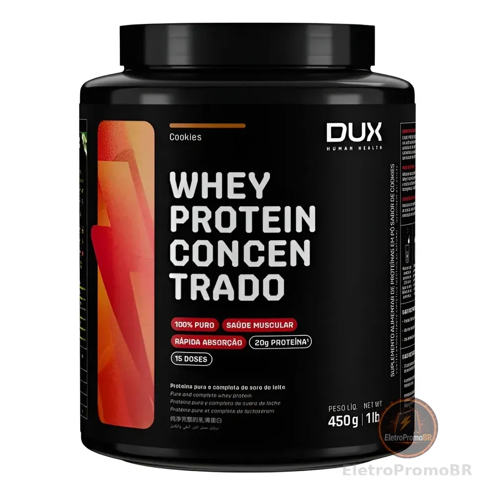 Whey Protein Concentrado - Pote 450g Sabor Cookies Biscoitos