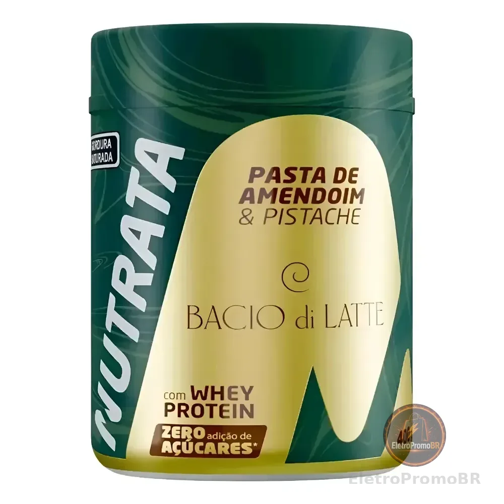 Pasta Amendoim Cremosa Pistache Bacio Di Latte Nutrata 400g Pistache Bacio Di Latte