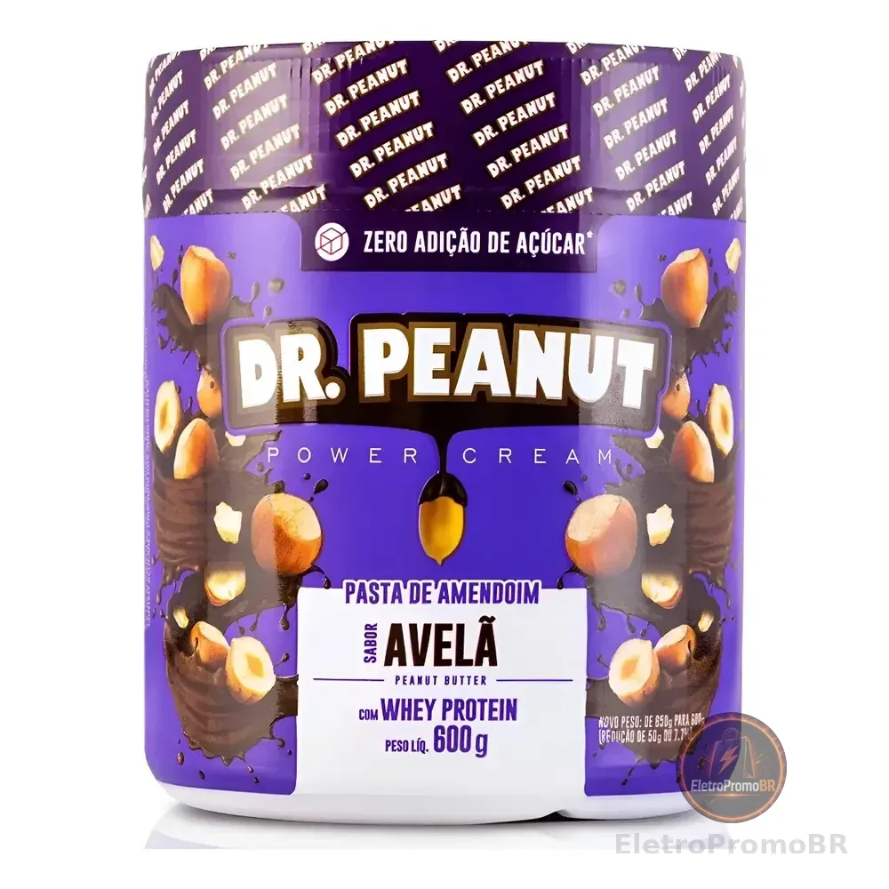 Pasta De Amendoim Dr Peanut - Sabor Avelã Em Pote De 600g Avelã